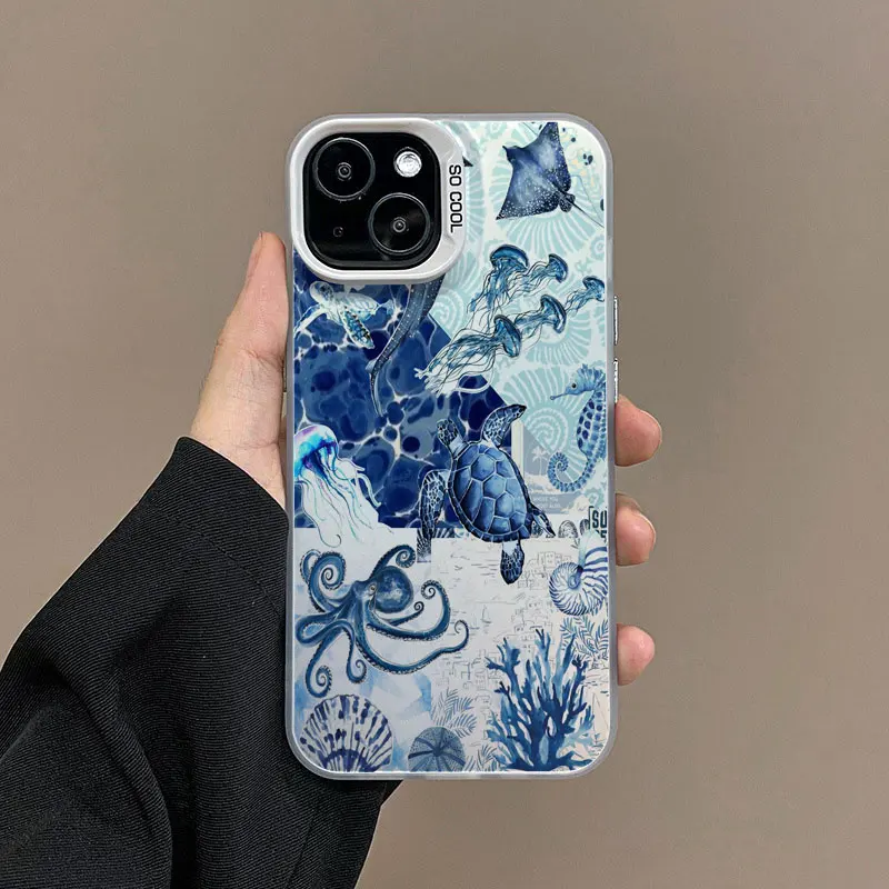 Vibrant Painted Sea Turtle Laser Protective Phone Case