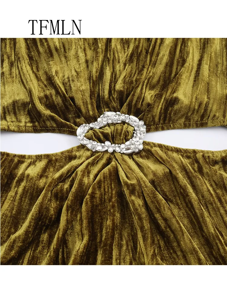 2026 Spring Summer Hollow Out Dress For Women Fashion Halter Sleeveless Slim Chic Causal Long Dress Elegant Ladies Party Dress