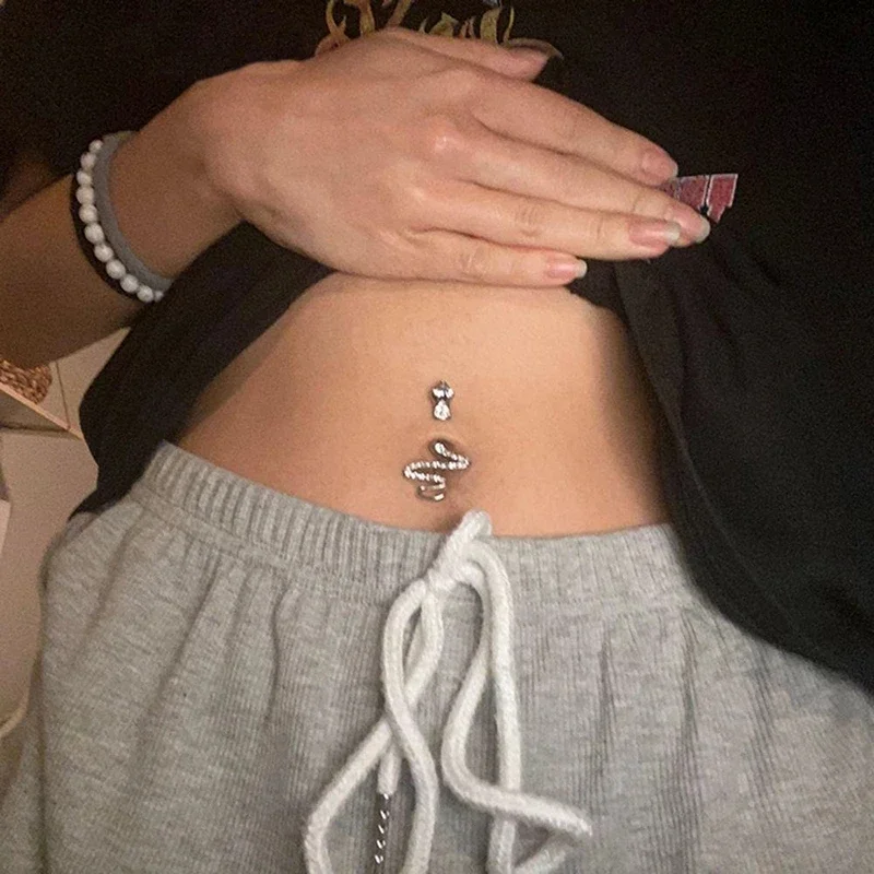 Hadi břišního knoflík prsten dangle pupek piercing prsten srdce břišního prsten zirkon pupek kroužky tělo piercing šperků umbilical pircing