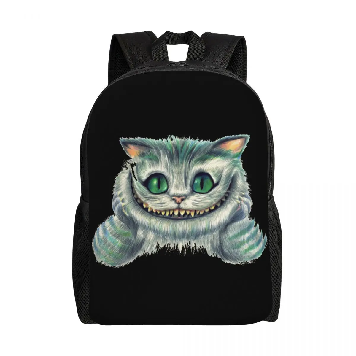 

Customized Disney Cheshire Cat Backpacks Men Women Casual Bookbag for School College Alice In Wonderland Cartoon Bags