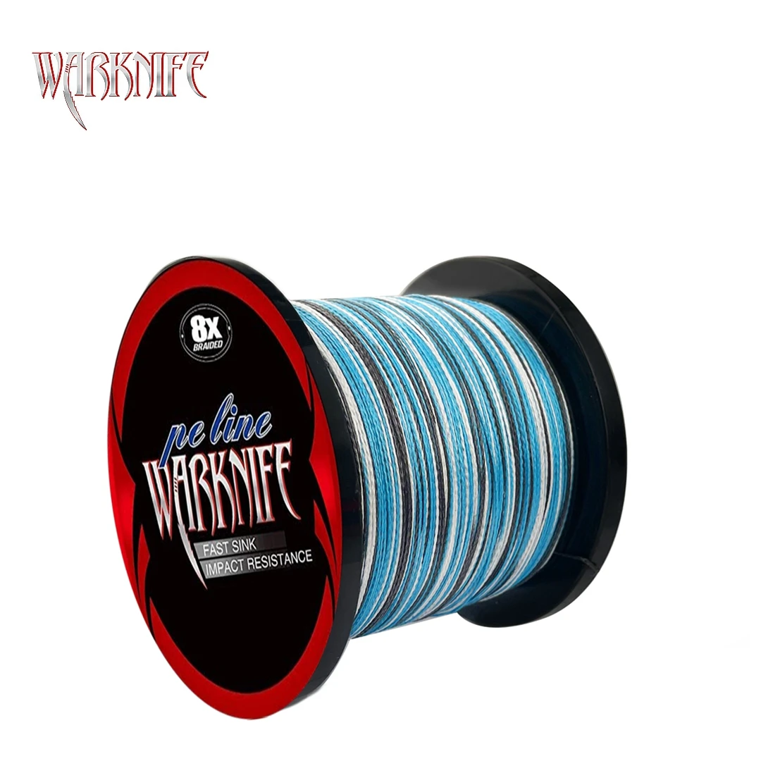 

Warknife Camo Blue 8 Strands PE Braided Fishing Line 100M 300M 500M 1000M 1500M 2000M Saltwater 8 Weave 6-300LB Carp Fish Line