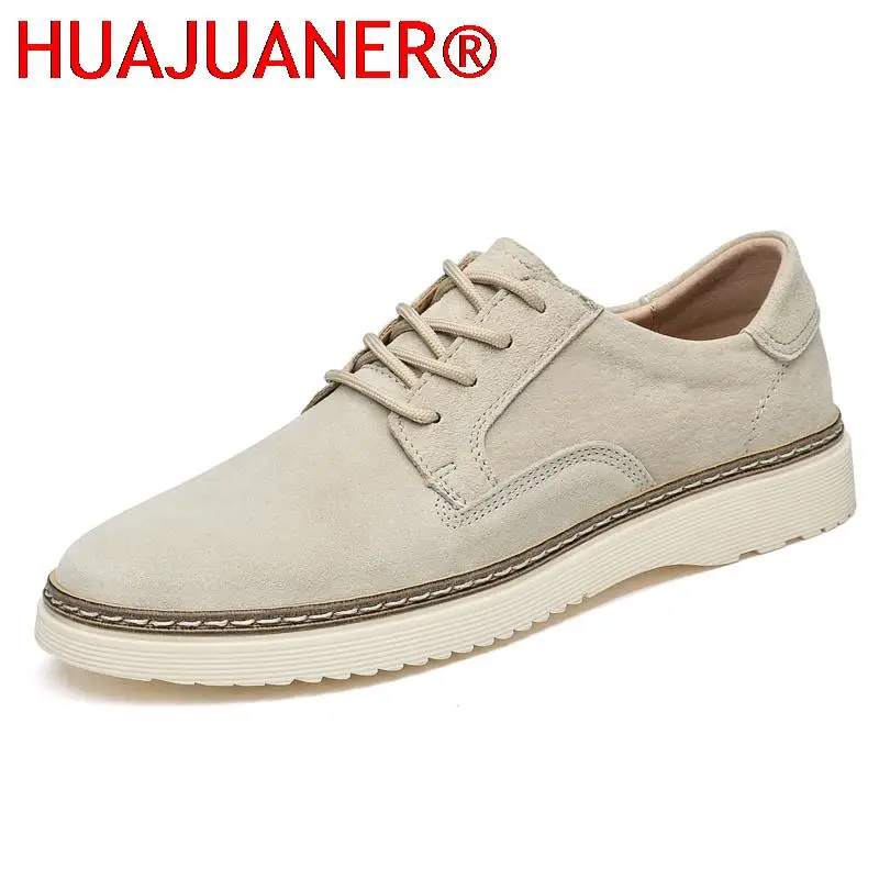 

Mens Shoes Suede Genuine Leather Casual Sneakers England New Fashion Business Luxury Flexible Non-slip Comfortable Dad Sheos Men