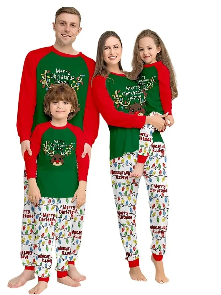 Conjunto de pijamas a juego para toda la familia de Navidad, recién llegados en 2025, pijamas para adultos y niños con estampado de ciervos y árbol de Navidad, mono para bebé, ropa para perros