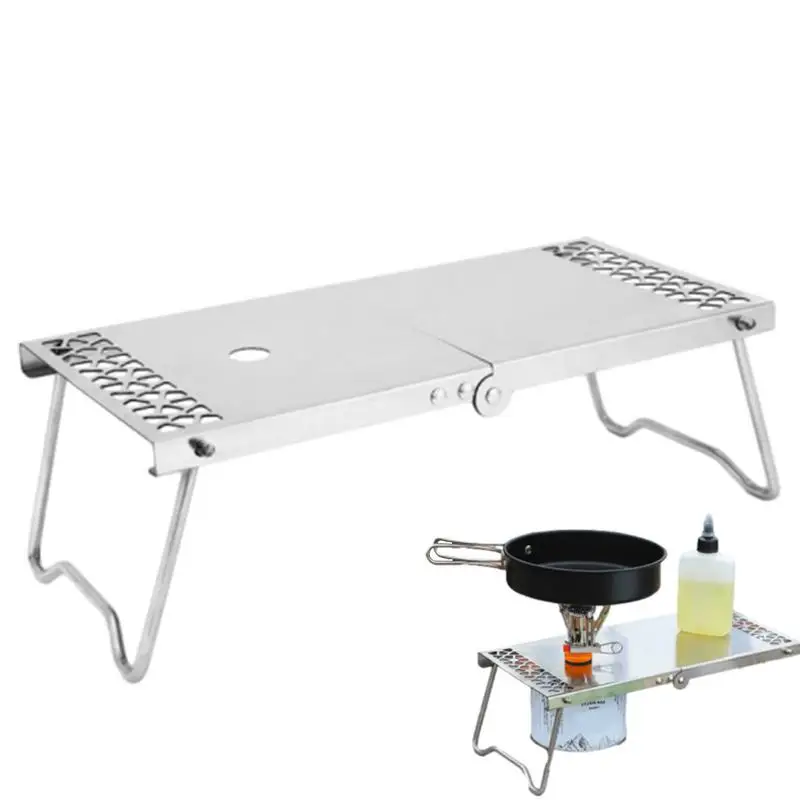 

Portable Camping Table Stove Barbecue Shelf Folded Beach Table Portable Picnic Table Camping Furnace Table For Outdoor Cooking