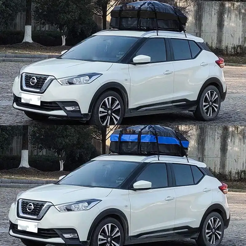 

Car Roof Bag Portable 600D PVC Rooftop Cargo Carrier Bag Waterproof Heavy Duty Car Roof Bag For All Vehicle With/Without Racks