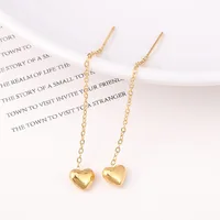 Gold Color Heart Ear Line for Women Temperament Long Tassel Earrings Silver Color Links Girls Korean Fashion Metal Earrings - Image 3