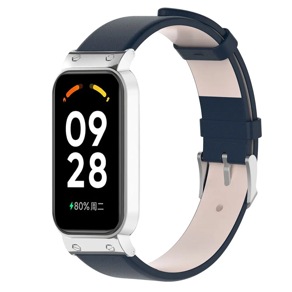 Elegant Leather Bracelet Band with Case for Smartwatch - Unisex Wrist Strap and Protector