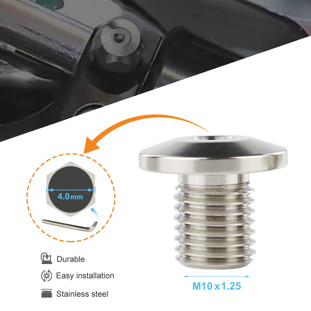 For Yamaha FZ-09 MT-09 Tenere 700 XSR900 MT-07 XSR700 MT-09 2PCS M10x1.25 Left-Hand and Right-Hand Thread Mirror Hole Plugs Cap 6