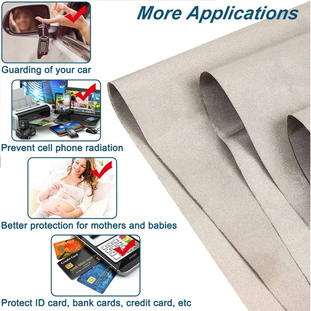 Faraday 5G 쉴드 패브릭 EMF EMI RF RFID 차폐 방지 방사선 전자기 RFID 차단 재료 블록 신호Защитная