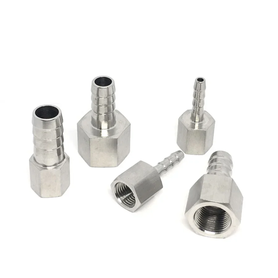 

8 10 12mm Hose Barb x 1/8 1/4 3/8 1/2 BSP Female Connector Joint Pipe Fitting High Pressure 304 Stainless Steel Coupler Adapter
