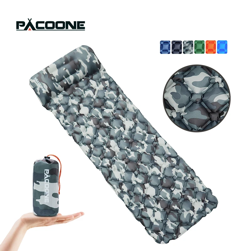 Pacoone Outdoor Sleeping Pad Materasso Gonfiabile Da Campeggio Con Cuscini Tappetino Da Viaggio Letto Pieghevole Cuscino D'Aria Ultraleggero Escursion