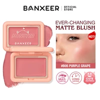 BANXEER Blush Cream Face Blusher 5 Colors Ever-changing Matte Shimmer Waterproof Long-lasting 3 IN 1 Multi-use Blush Face Makeup