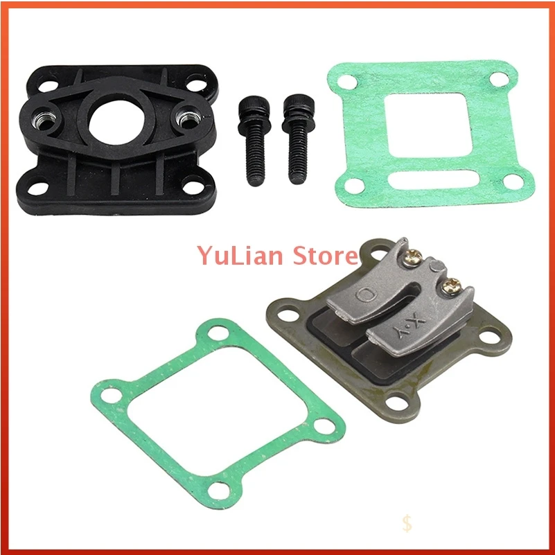 Reed Valve + Inlet Intake Manifold + Gaskets For 47Cc 49Cc Mini Moto Dirt Pocket Bike Atv Quad Minimoto Go Kart Scooter