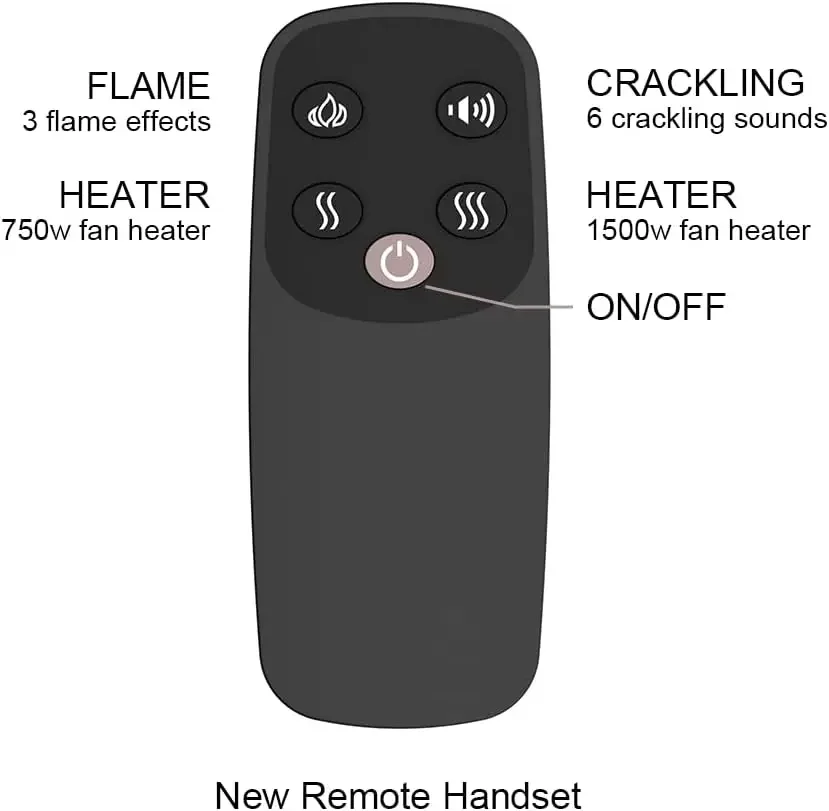 Western Electric Fireplace Insert with Fire Crackling Sound, Remote Control, 750/1500W, Black, 33 1/16 Inches Wide, 25 9/16 4