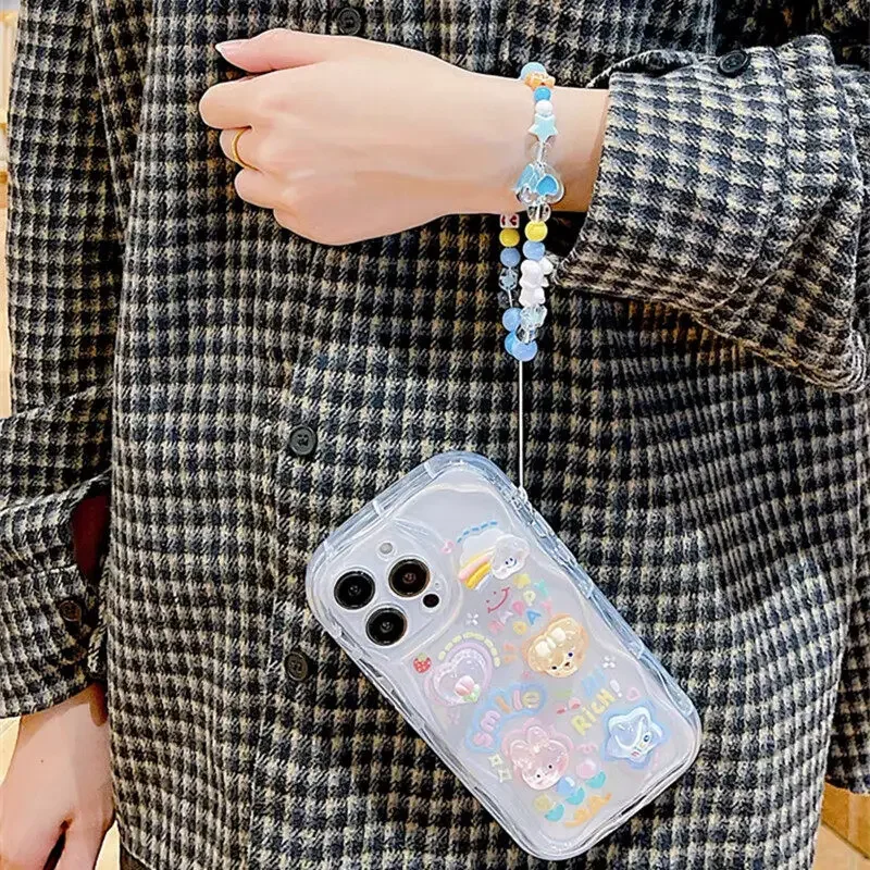 Adorable 3D Bear Hang Protective Phone Case