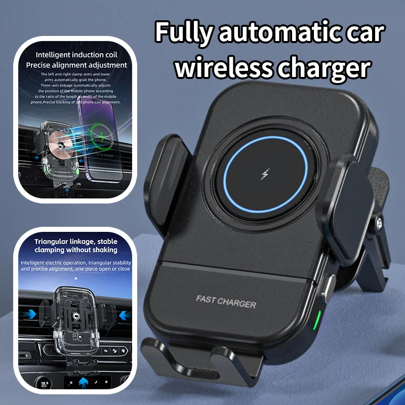 

Car Wireless Charger Automatic Car Phone Holder Infrared Induction for iPhone Huawei Xiaomi Samsung Mobile Phone Bracket