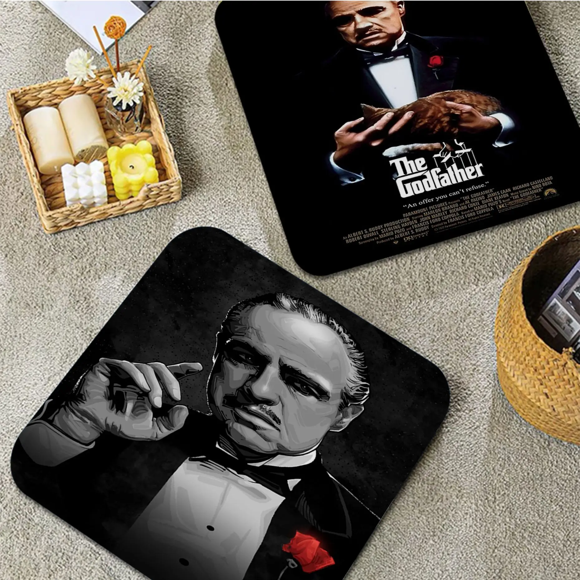 

Gangsters Godfather Art Modern Minimalist Style Dining Chair Cushion Circular Decoration Seat For Office Desk Sofa Cushion
