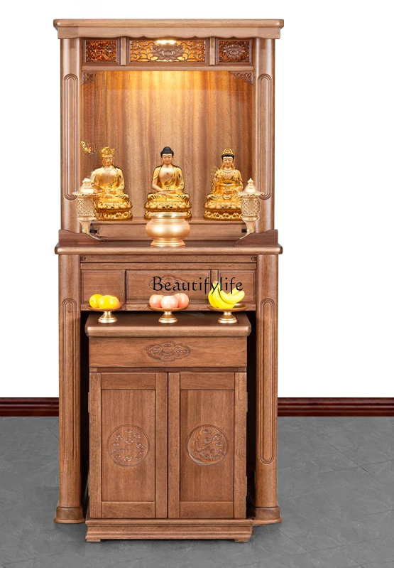 Legno massello nuovo stile cinese Buddha Cabinet Household Shrine Modern Light Luxury Simple altare Cabinet