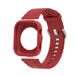 Enhanced TPU Silicon Protective Case and Screen Protector Cover for Huawei Watch Fit - Wristband Replacement Accessory (Cinnabar red)