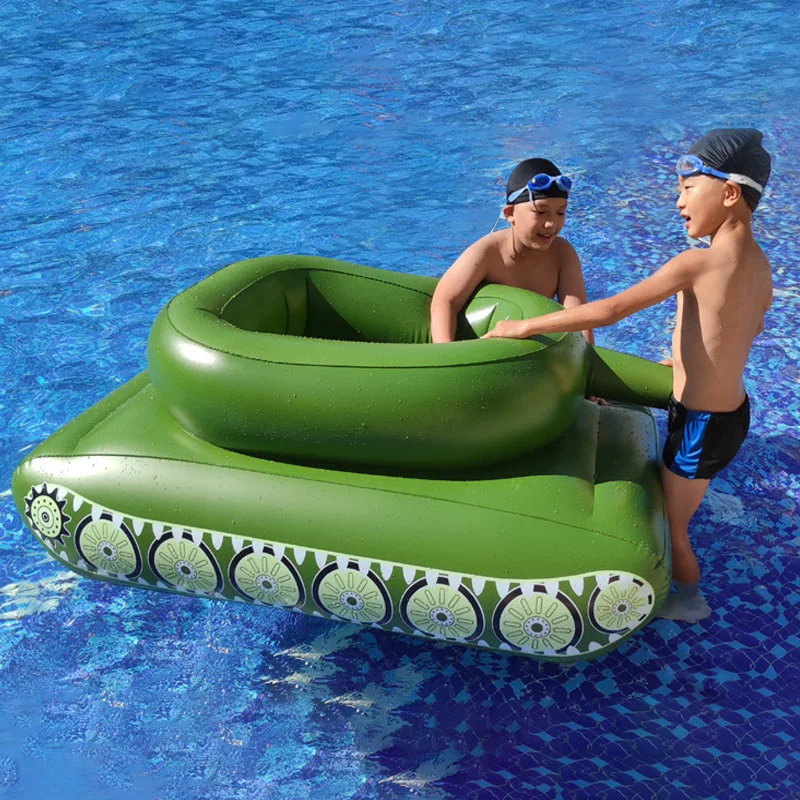 Kid Tank Pool Float Inflatable with Water Gun Toddler Swimming Seat Tear-resistant Summer Beach Water Play Toy Game for Boy Girl 5