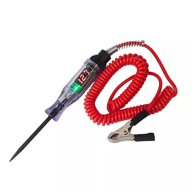 6V-24V Car Truck Voltage Circuit Tester Digital Display Long Probe Pen Light Bulb Automobile Diagnostic Tools Auto Repair Tool