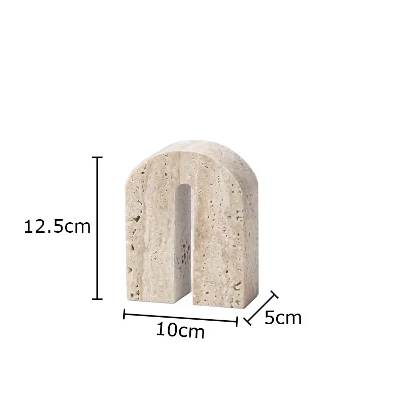 אבן טבעית קשת גיאומטריה קישוטי עץ מודרני עיצוב שולחן עבודה אומנות אמנות קשת אבן פסל