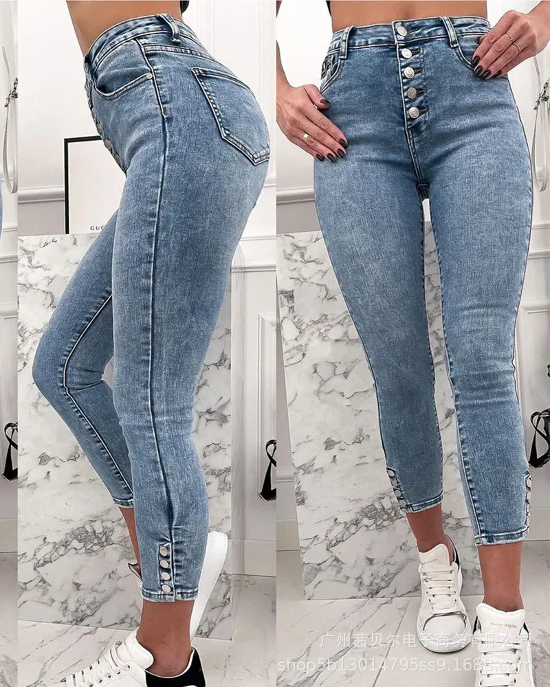 

2023 Women's New Blue Denim Pants