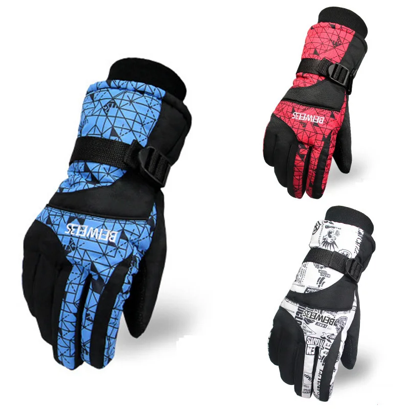 Details about   Thermal Ski Gloves Men Women Windproof Waterproof Glove Snowmobile Motorcycle 