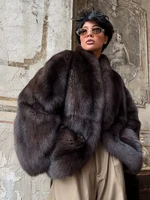 Solid Medium-length Fur Coat Women Elegant Lapel Hidden Button Loose Outerwear 2025 Winter New Office Lady Commute Overcoat 6