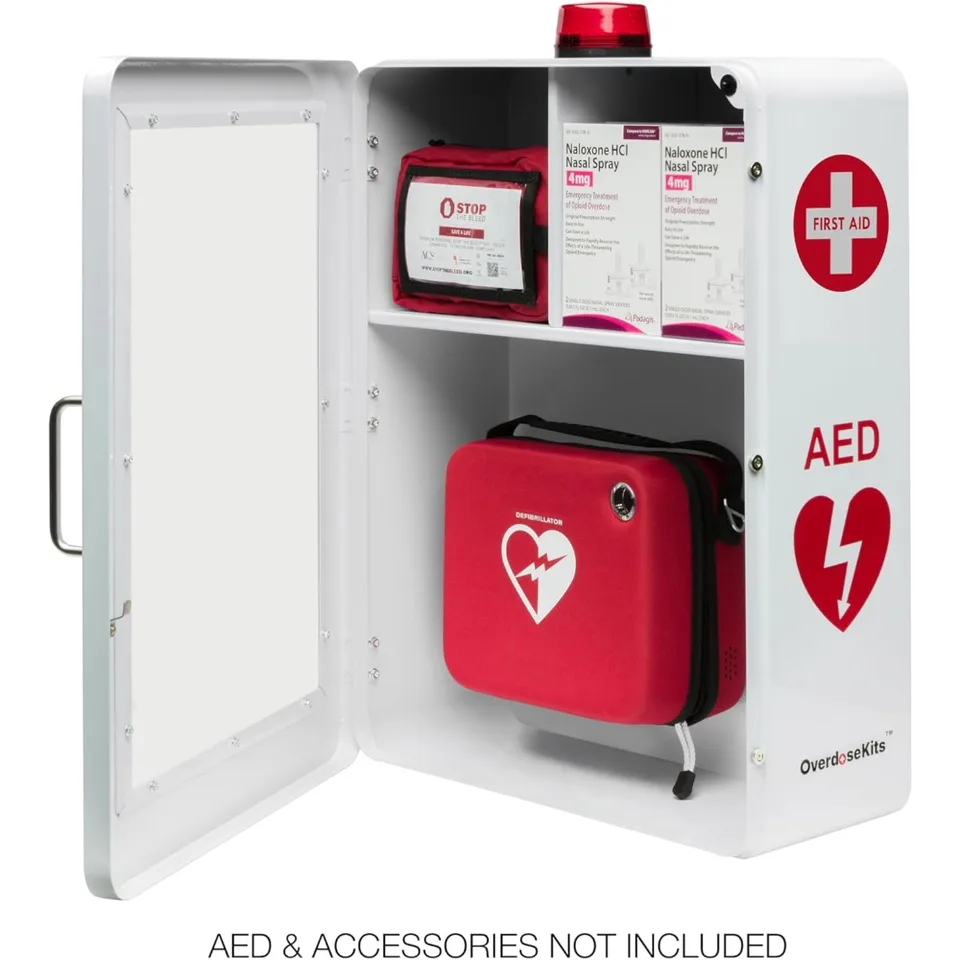 Wall Mount Emergency Medical Station for AEDs and First Aid