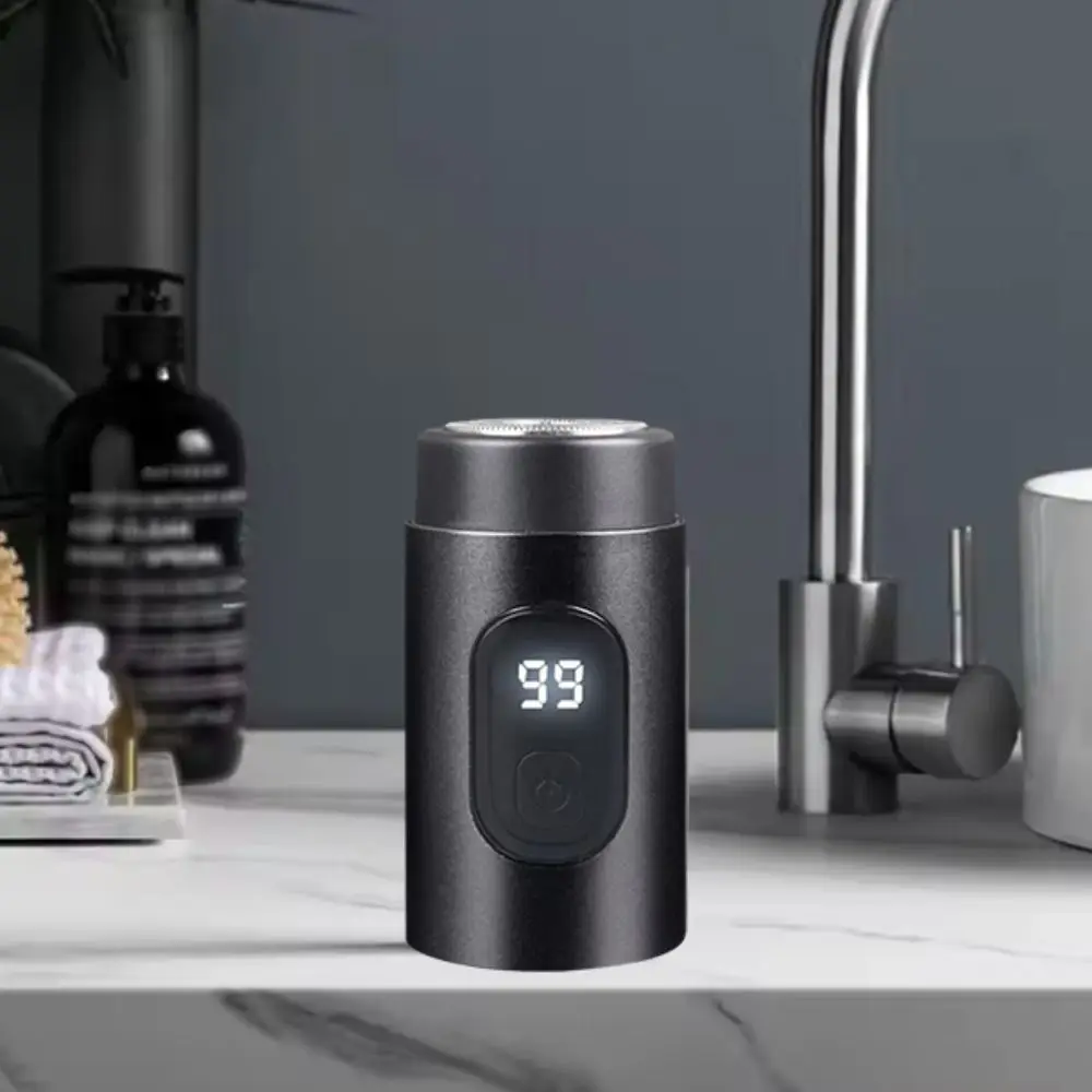 Portable Digital Display Electric Shaver Rechargeable with Lid Pocket Shaving Razor Long Endurance Electric Beard Trimmer Travel