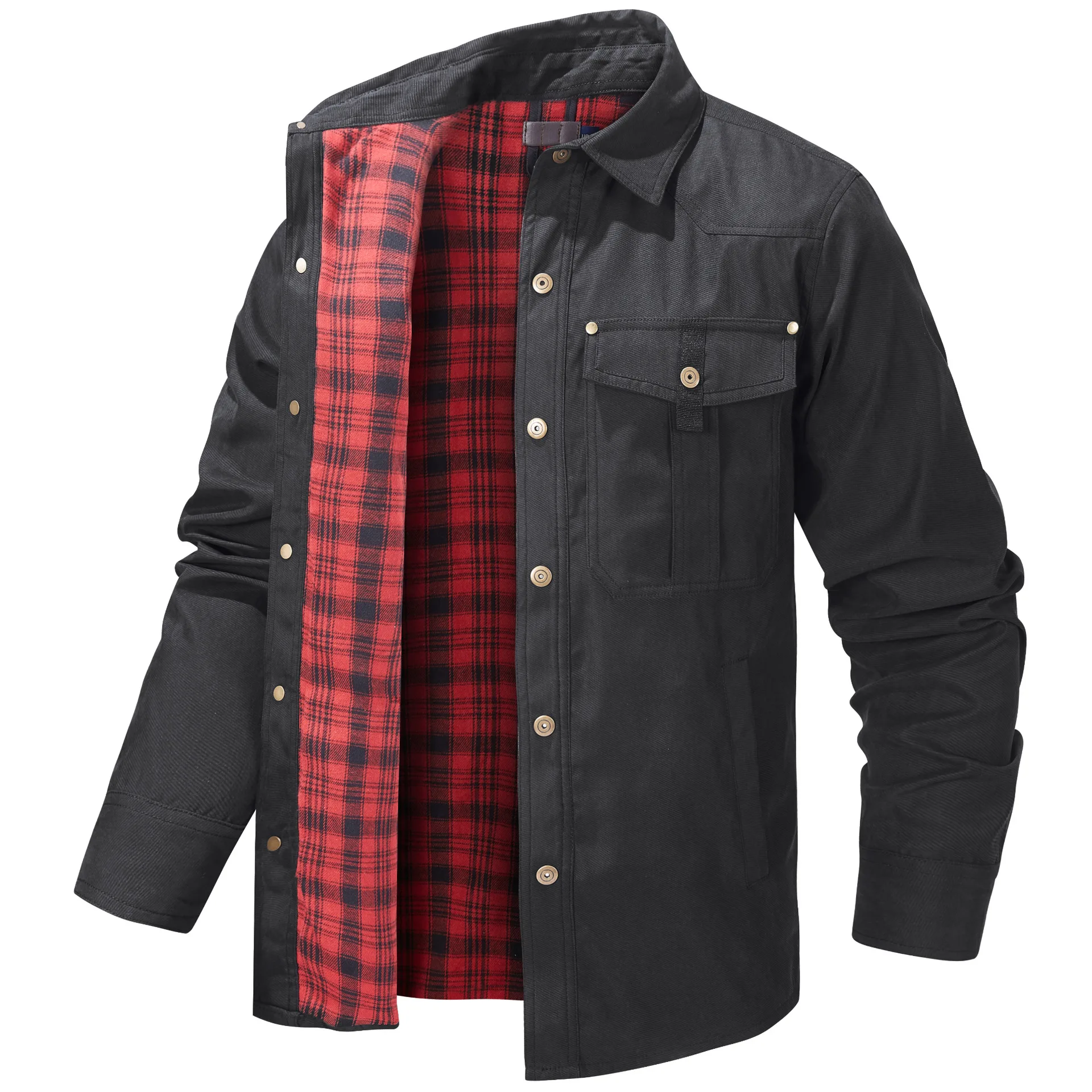 Men Cargo Coat Spring Autumn Vintage Single-breasted Pocket Male Jacket Turn Down Collar Casual Outdoor Daily Man Outerwear