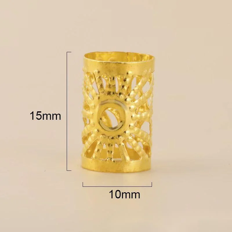 1000 Pieces/pack - Sunflower 10 * 15 Dirty Braid Buckle DIY Metal Antique Style Ring Accessories, High Ponytail Embellishment, Hairpin Rope_voghion.com