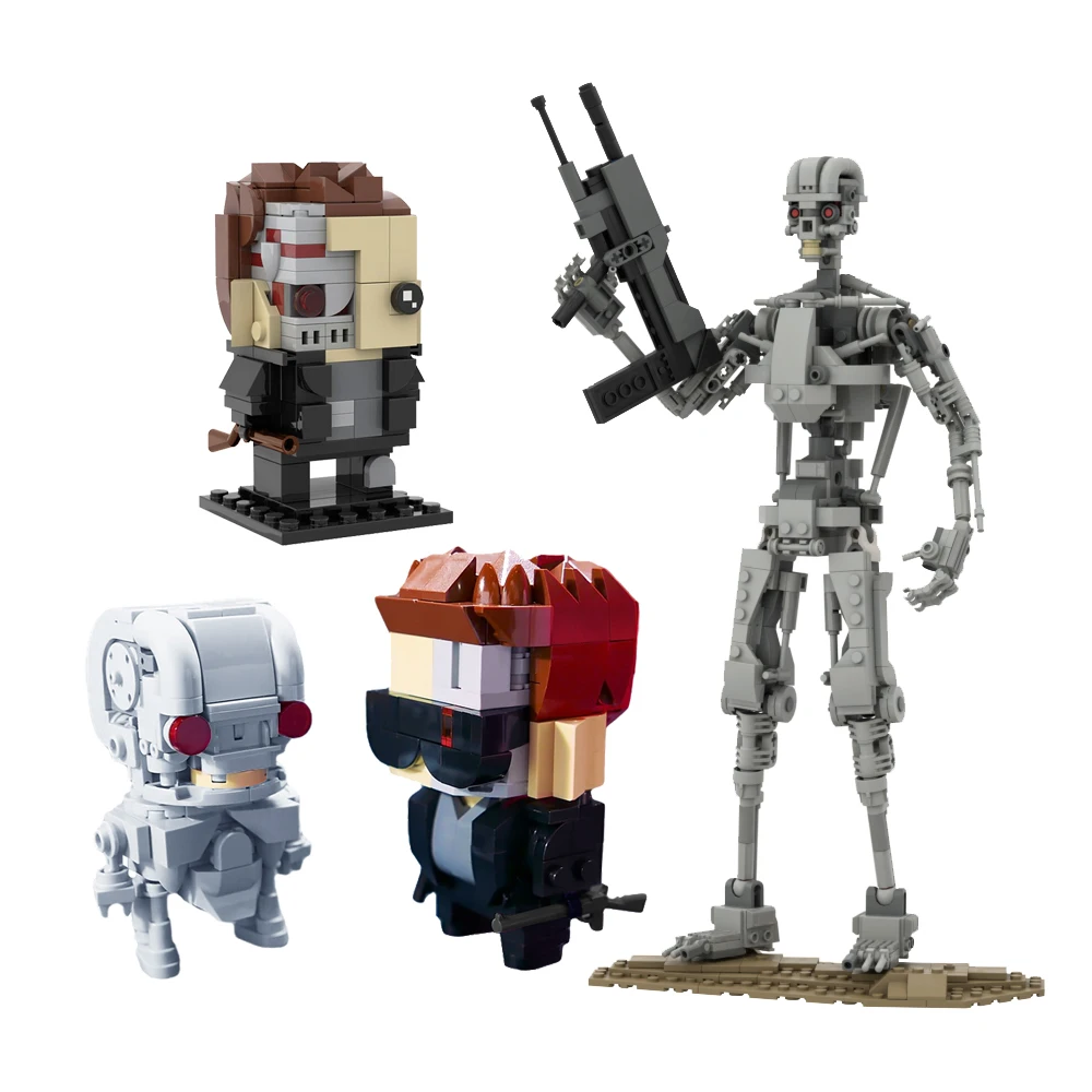 Moc Terminatored T-800 Bone Brickheadzs Building Blocks Robot Action Figures Mattoni Meccanici Modello Battle Toys Regali Per Bambini