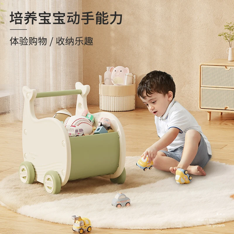 Children's Trolley Simulation of Every Family Toys Storage Baby Shopping Cart Supermarket Puzzle Birthday Gift
