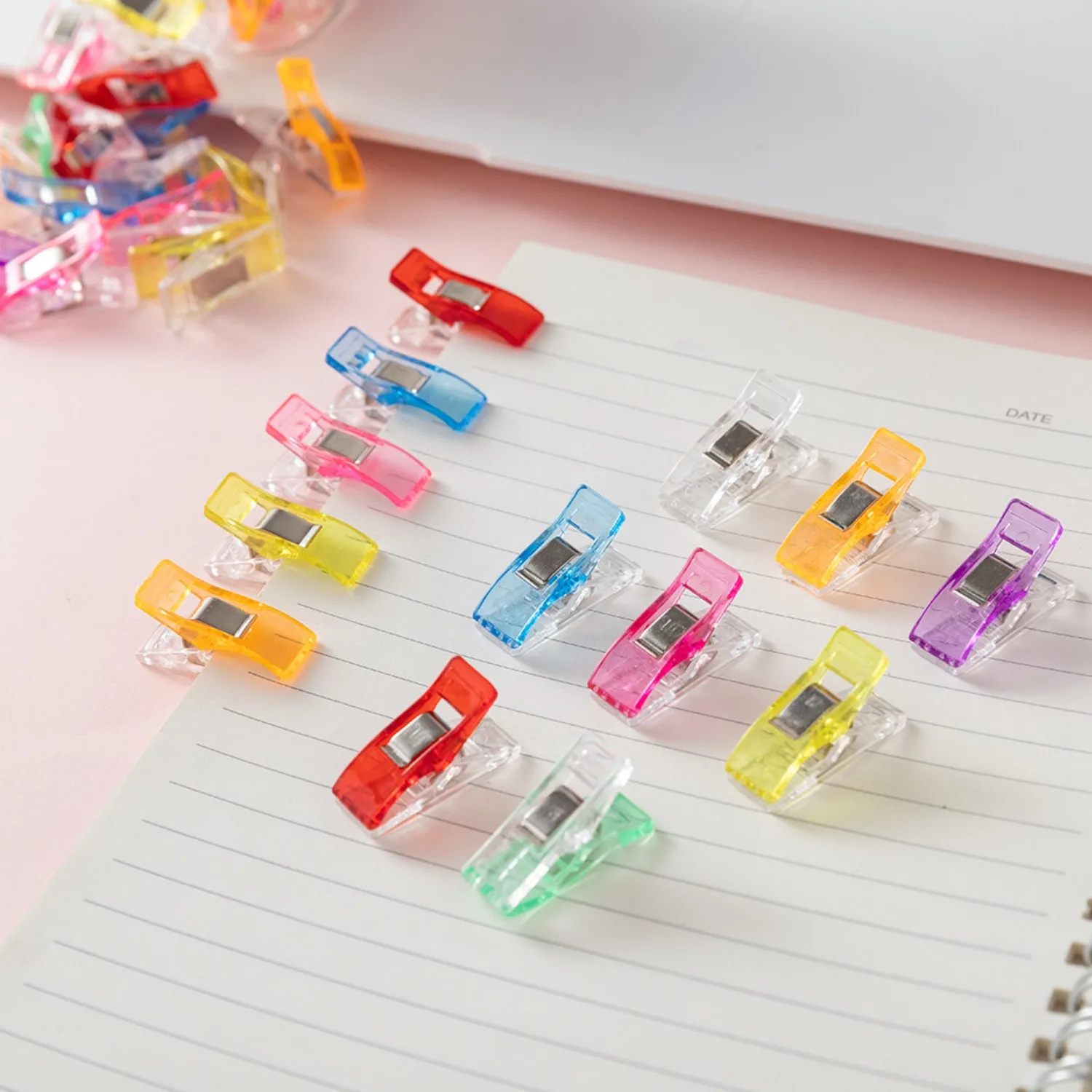 재봉 클립 다채로운 클립 다용도 플라스틱 공예 뜨개질 안전 의류 클립 컬러 바인딩 종이