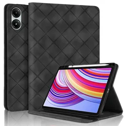 PU Leather Wallet Flip Stand Case with Pen Holder for Poco Pad (12.1 inch) (Black)