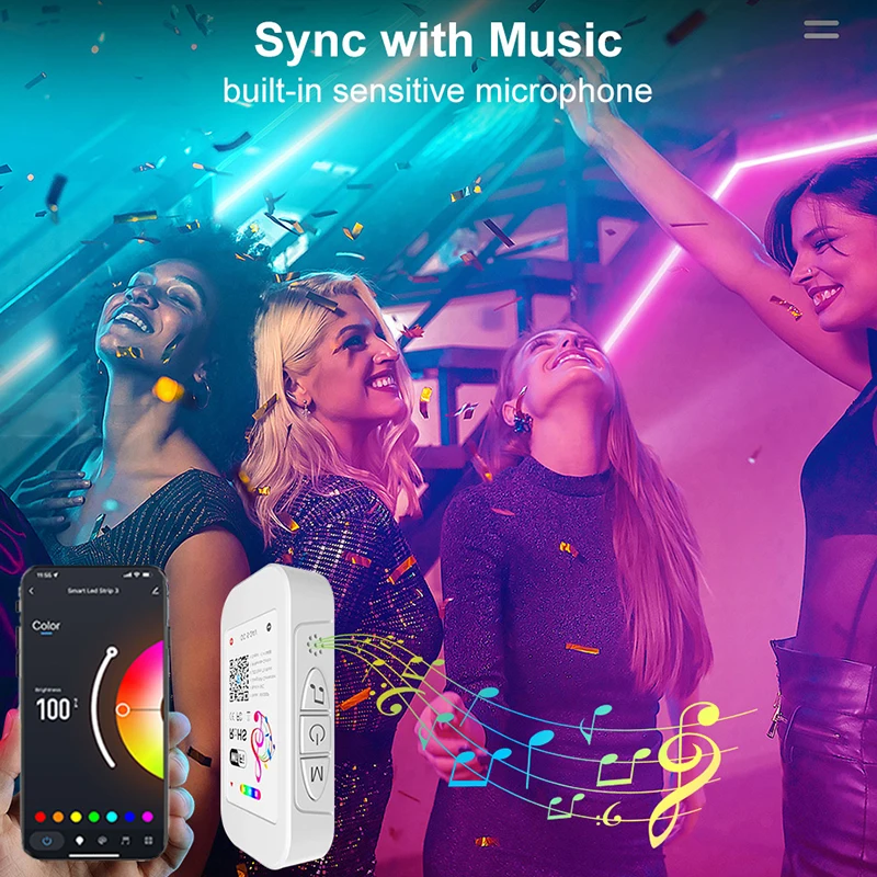 Wifi Bluetooth Tuya RGB Led Controller 12V 4 Pin Music Sync Smart DC 5-24V