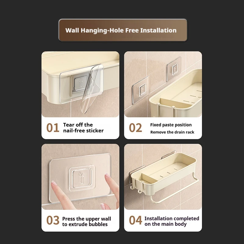 Kitchen Sink Drain Rack Organizer ABS Plastic No Drill Sink Shelf Soap Sponge Holder Dishcloth Towel Rack Filter Basket