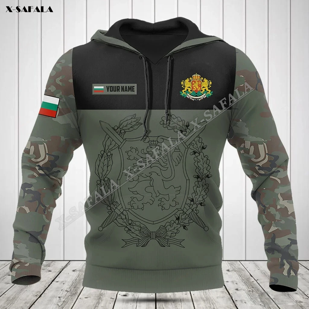 

Bulgarian Camo Flag Army Veteran 3D Print Spring Autumn Hoodie Men's Outwear Shirt Pullover Hooded Sweatshirt Jersey Casual