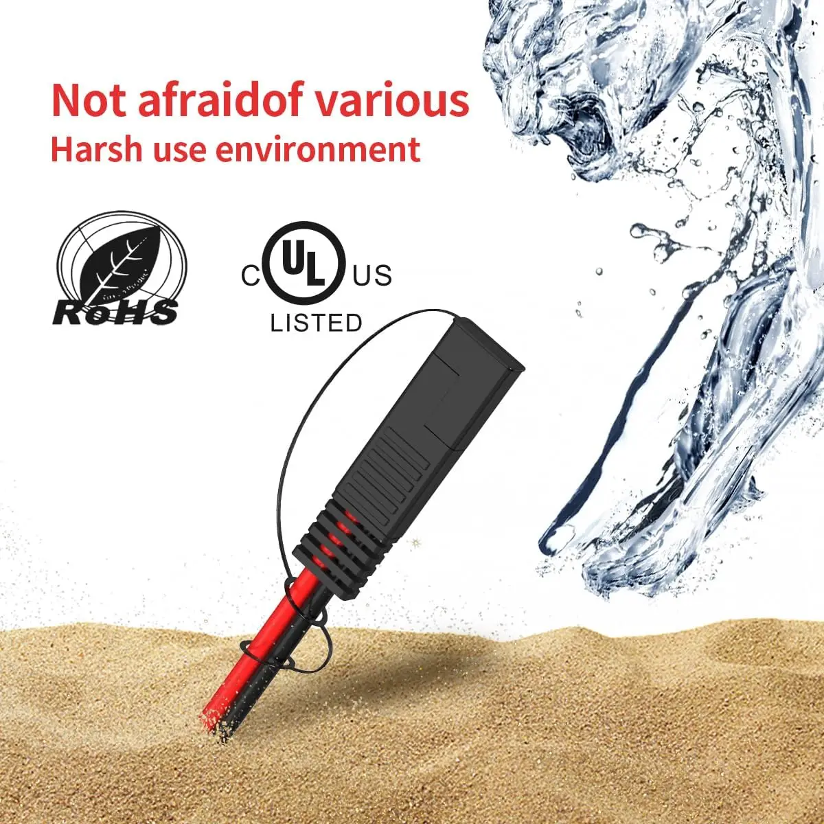 10AWG XT60-SAE 커넥터 연장 케이블(휴대용 발전소, 태양광 패널, 태양광 발전기용 SAE 극성 역전 어댑터 포함)