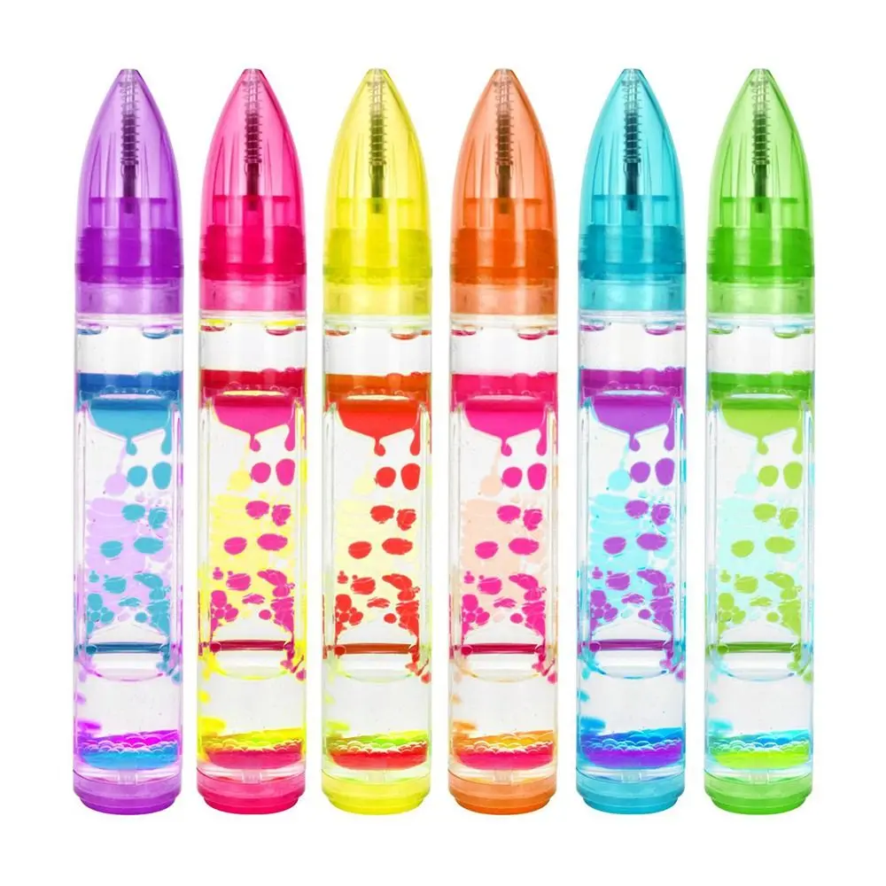 1Pcs Liquid Motion Bubbler Pen for Kids and Adults Stress Relief Sensory Toys Colorful Liquid Timer Perfect Creative Gifts