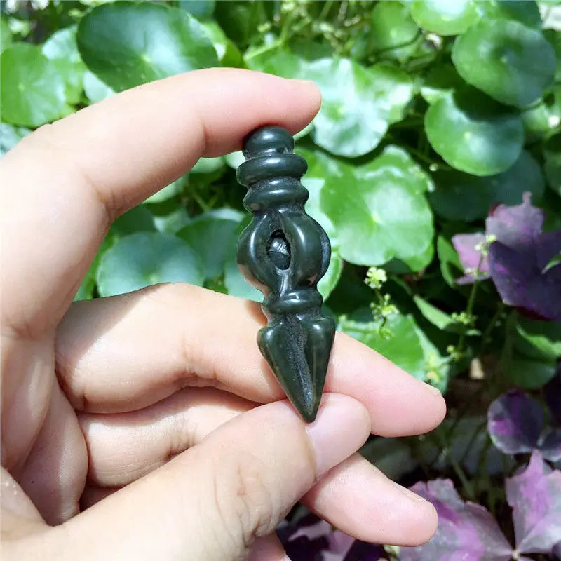 

Jewelry Traditional Craft Carving Hetian Jade Xiangmo Pestle Vajra Pendant Safeguarding Lucky Necklace