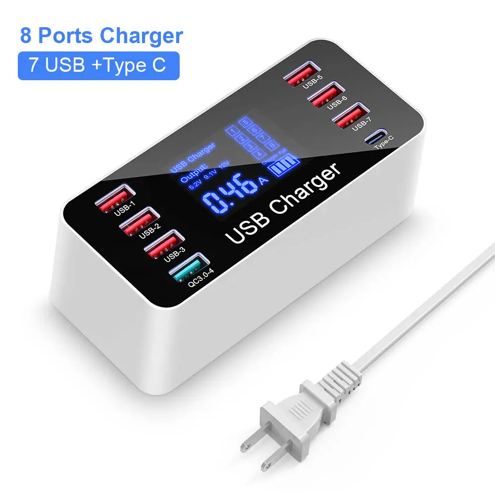 Multi Usb Portas Fast Desktop Hub Carregador de Parede Carga Carga Rápida 3.0