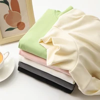 Autumn Winter Long Sleeve Children T-Shirt with Turtleneck Collar for Boys Girls Solid Color Base Shirt Tops Kids Casual Clothes 4