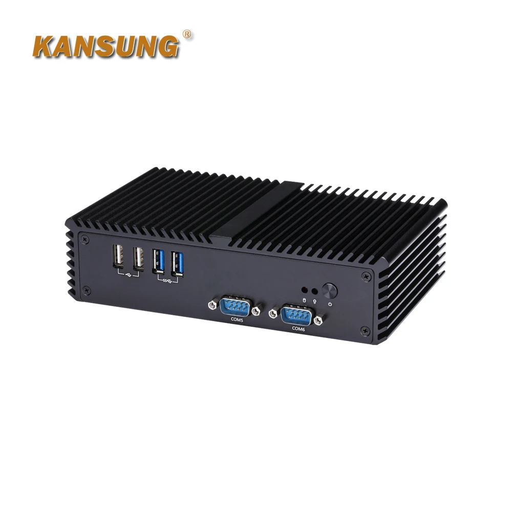 Thin Client Fanless Mini Barebone 6 COM Celeron 2955U Industrial Firewall Micro Pc Linux Ubuntu Server Computer Dual LAN PC