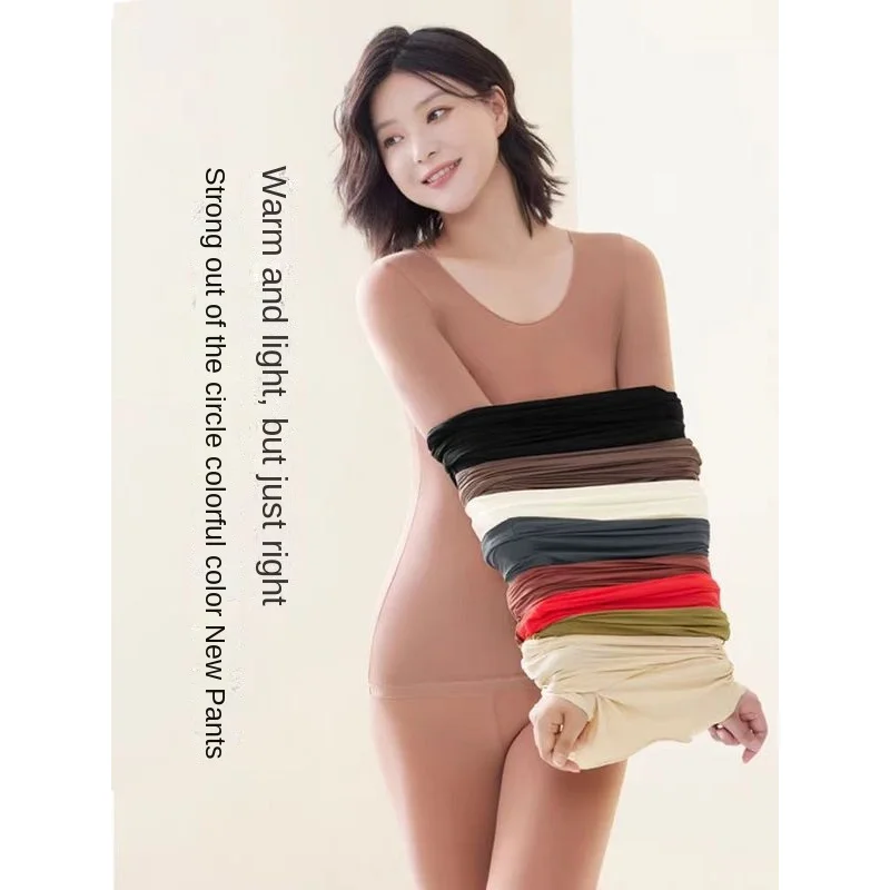 Technology Ultra-thin Heating Hyaluronic Acid Skin Women Pyjamas Winter Thermal Underwear High Elasticity Skin Care Lingerie Set,thermal underwear sets