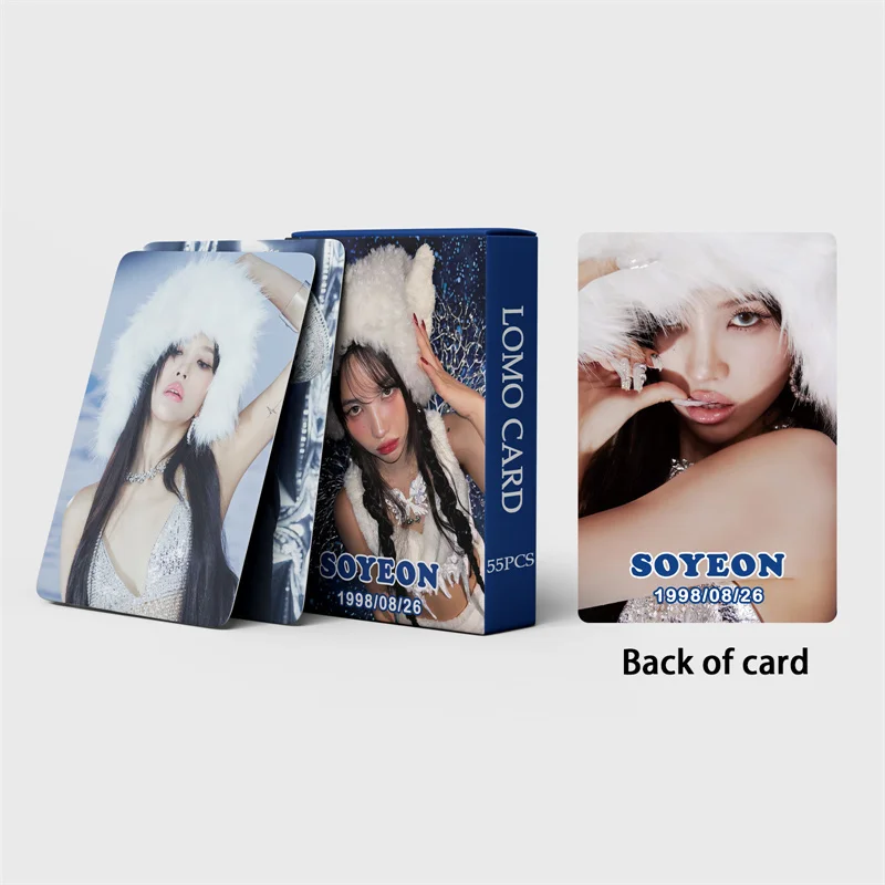 KPOP 55pcs/set(G)I-DLE Album Super Lady LOMO Card Tian Xiaojuan SOYEON Gift Photo Card Jeon Cho Yeon Postcard MINNIE YUQI lomo cards album cards