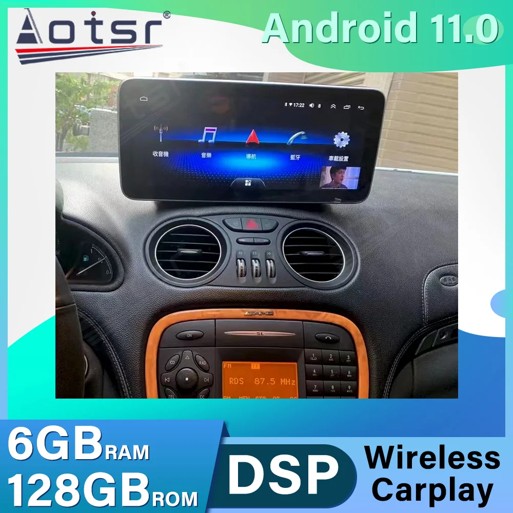 

Car Multimedia DVD Player For Mercedes Benz SL Android 11 Auto Radio 10.25" Stereo Head Unit 6G+128GB DSP Carplay Audio GPS Navi