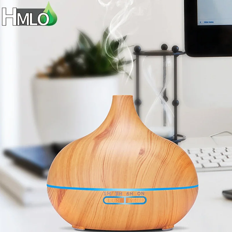 Diffuseur d'arômes d'huiles essentielles électrique, humidificateur d'air à  ultrasons, télécommande, lampe LED, brumisateur, document, voiture, maison,  550ml